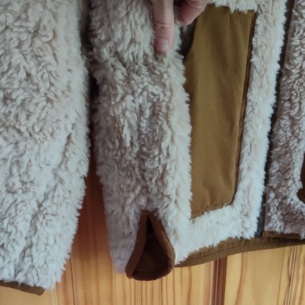 Arc Jacket by Sideline Reversible Teddy Natural Wool Shearling Mama Owl Mamaowl - Picture 4 of 5